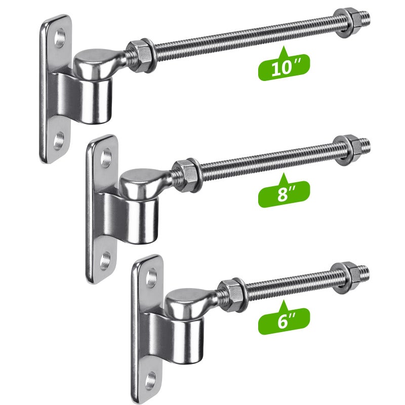 Insaga 6'' J Bolt Gate Hinge  Heavy Duty Gate Hinge for Wood Fence  One-Piece Molding Gate Hinge for Metal Gate  304 Stainless Steel Welded Hinge for Farm Gate  2Pack - Image 4